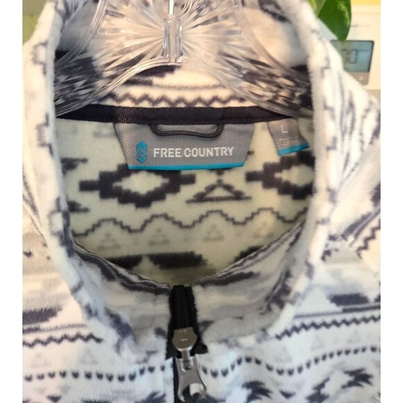 Free Country Womens Full-Zip Polar Fleece Jacket Aztec Print Large - Picture 4 of 9